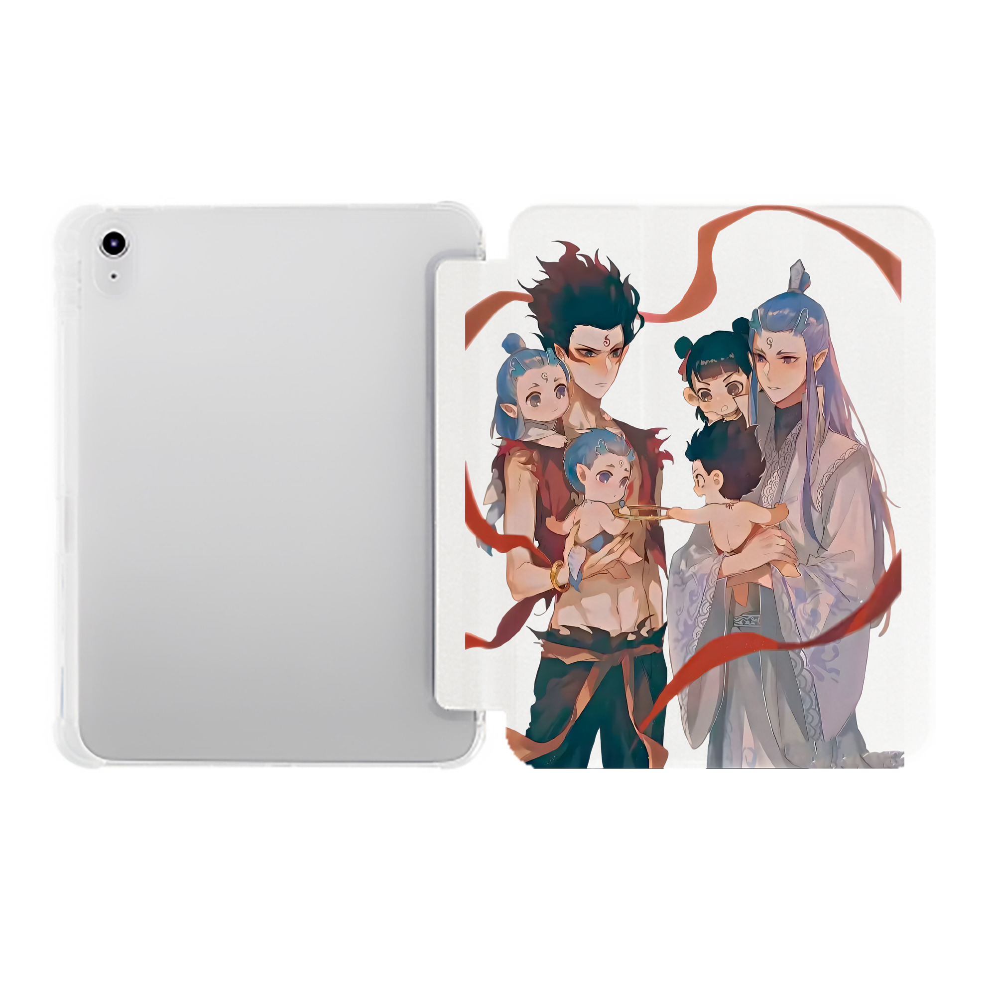 （画像用） Ne Zha 2 ナタ 魔童の大暴れ IPad ケース ペン収納付き 三つ折りスタンド PUレザー×シリコン 対応機種9.5/10.5/10.9インチ